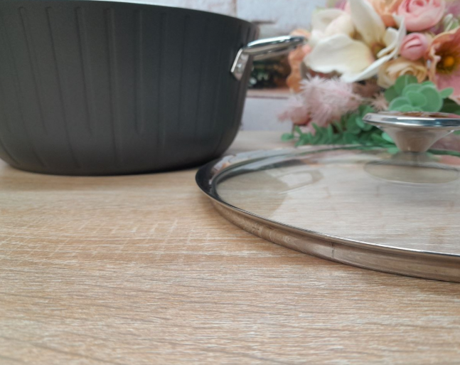 Каструля з кришкою OMS з антипригарним покриттям для газу 4 л Графіт (3118-4) - фото 6 Каструля з кришкою OMS з антипригарним покриттям для газу 4 л Графіт (3118-4) - фото 6