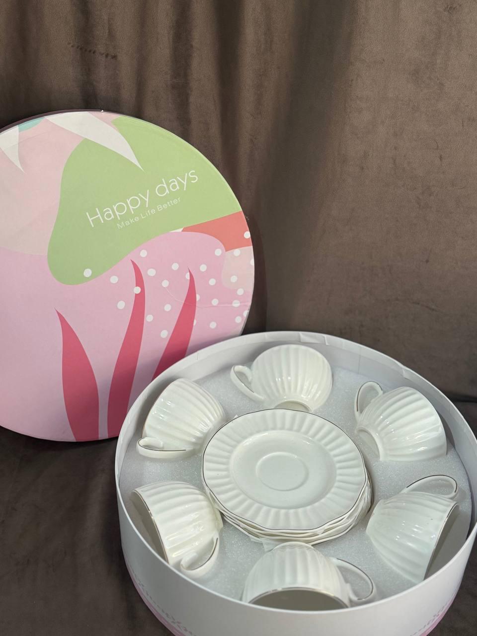 Чайный сервиз Elisey Венецианские волны керамический 230 мл 12 предметов Белый (9292-021) - фото 2