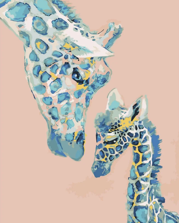 Картина по номерам Strateg Маленький жираф с мамой 40x50 см (SY6024)