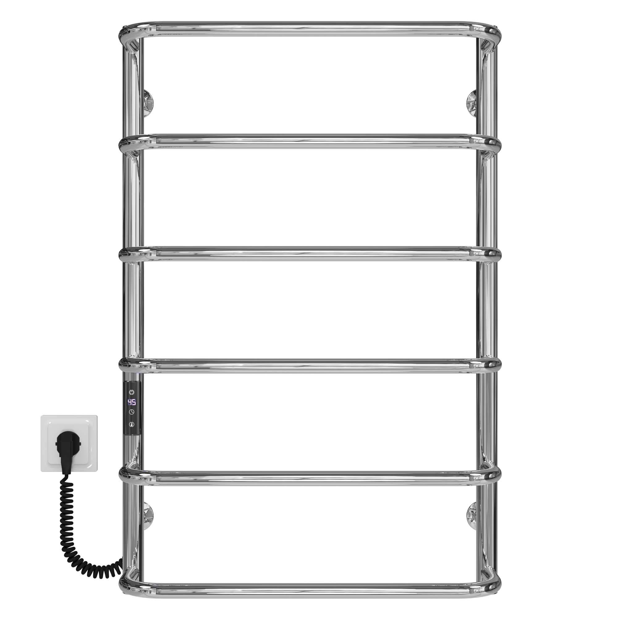 Полотенцесушитель электрический Deffi Стандарт П6 JD03 левое подключение нержавеющая сталь 500x800 мм Хром (C.SS.80.50.6.ECL1)