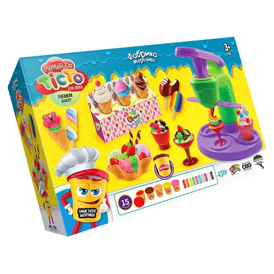 Дитяче тісто для ліплення Danko Toys Master Do Фабрика морозива з пресом від 3 років 34х22,5х8,5 см Різнокольоровий (PZ-340-P-164)