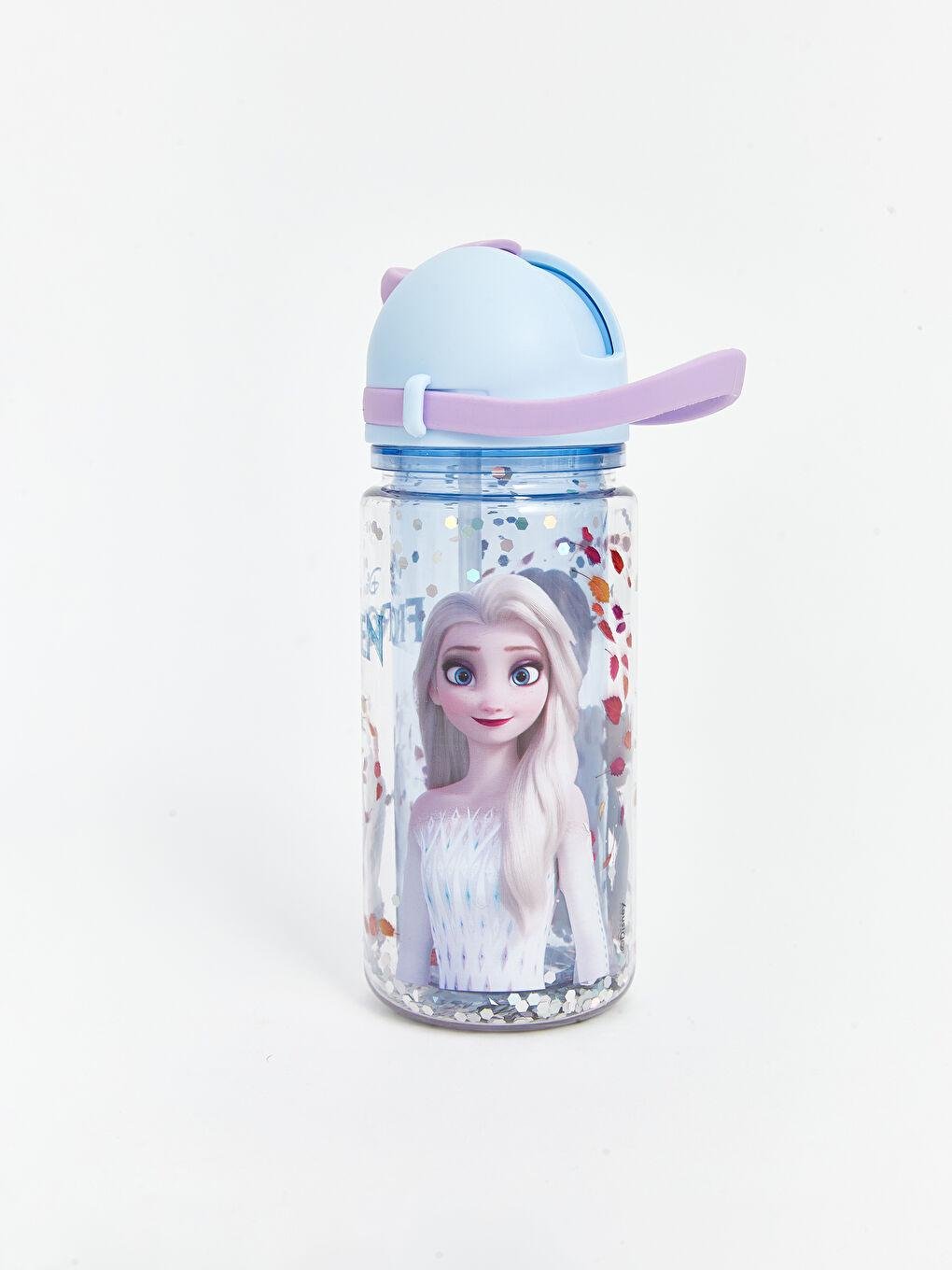 Пляшка для води Крижане серце з подвійними стінками з трубочкою 400 мл