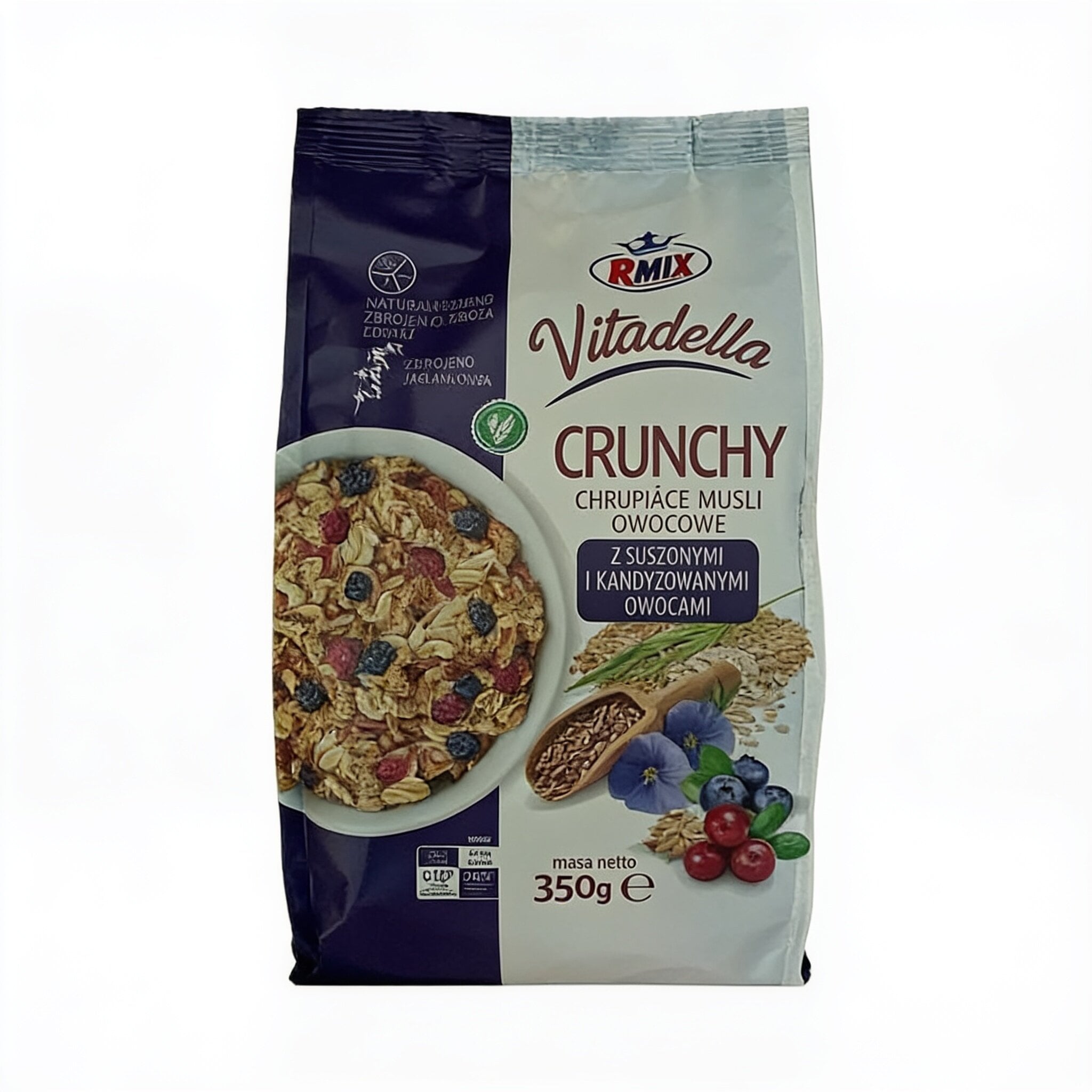 Кранчи овсяные Rmix с черникой 350 г 24 шт.