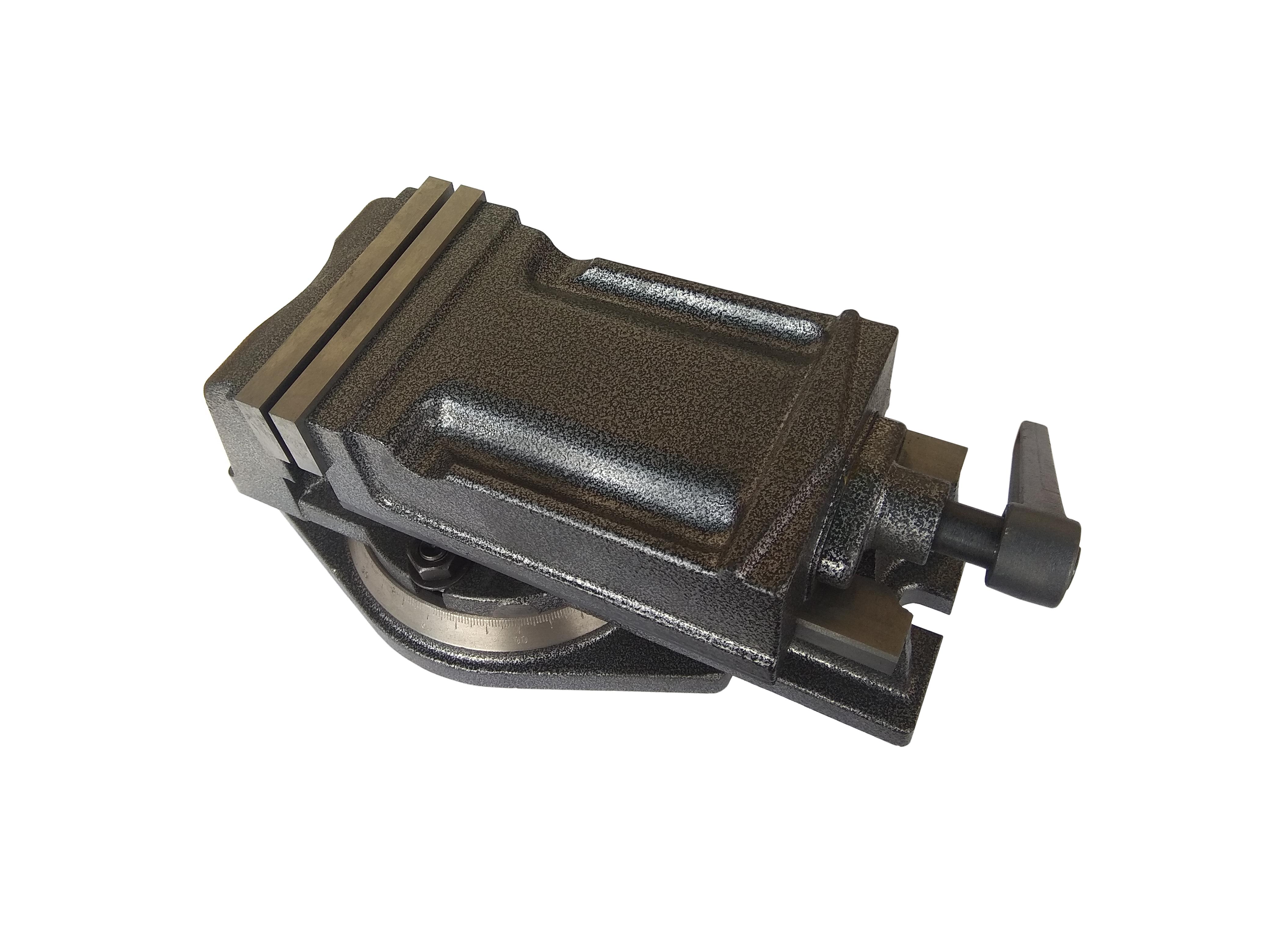 Тиски станочные с закрытым винтом поворотные L губок 200 мм QH (033933)