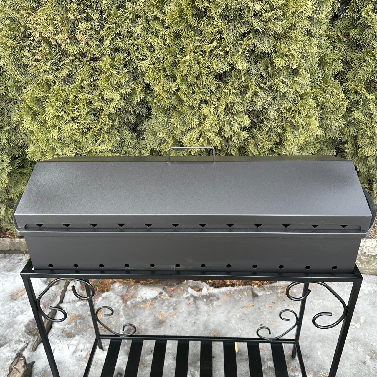 Кришка універсальна-барбекю Metalzavod для мангалу на 12 шампурів 86,5х33х13 см (KRSHK-MB12) - фото 3 Кришка універсальна-барбекю Metalzavod для мангалу на 12 шампурів 86,5х33х13 см (KRSHK-MB12) - фото 3