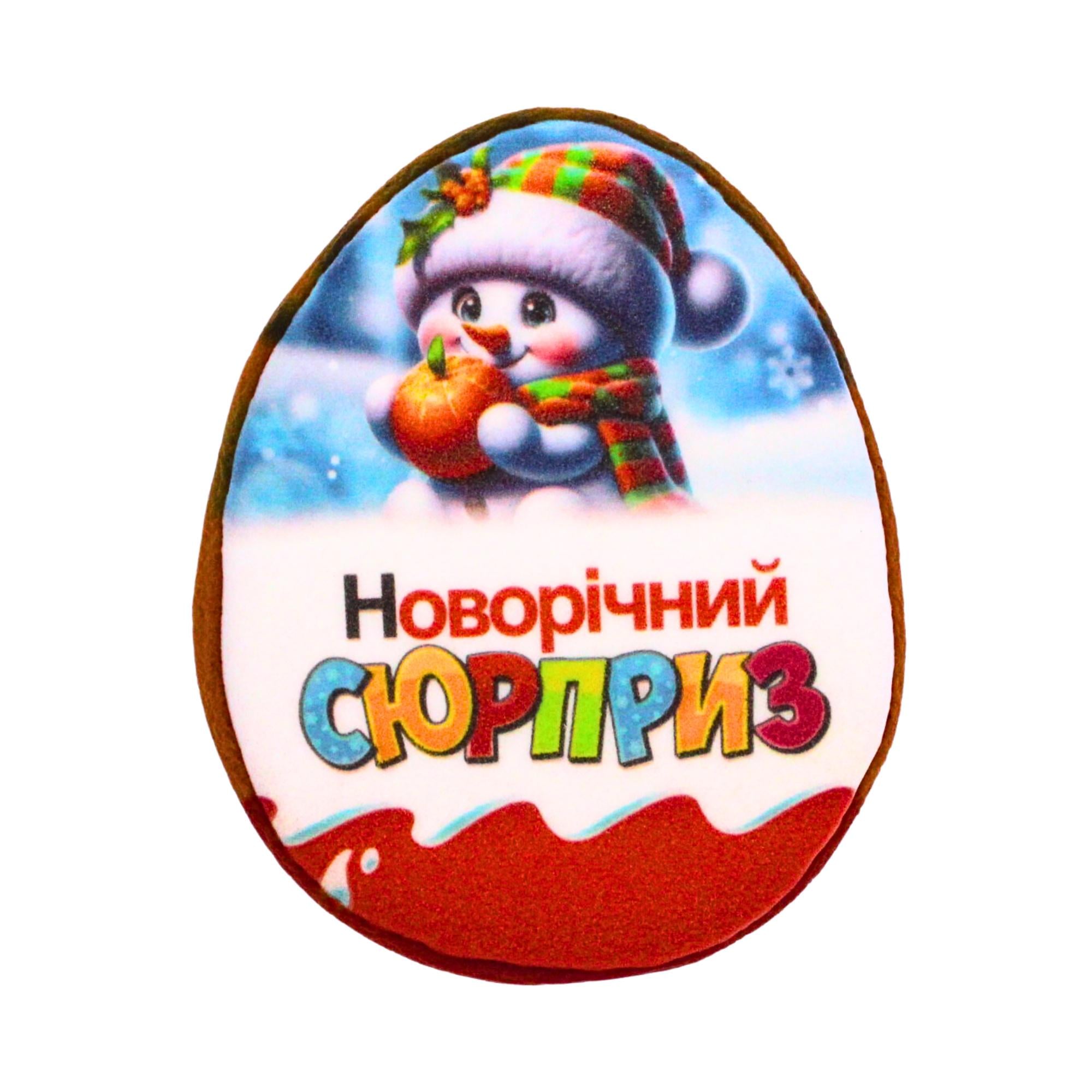 Пряник с принтом Крафт Печенье Новый год Новогодний сюрприз Снежка 45 г (nw045152)