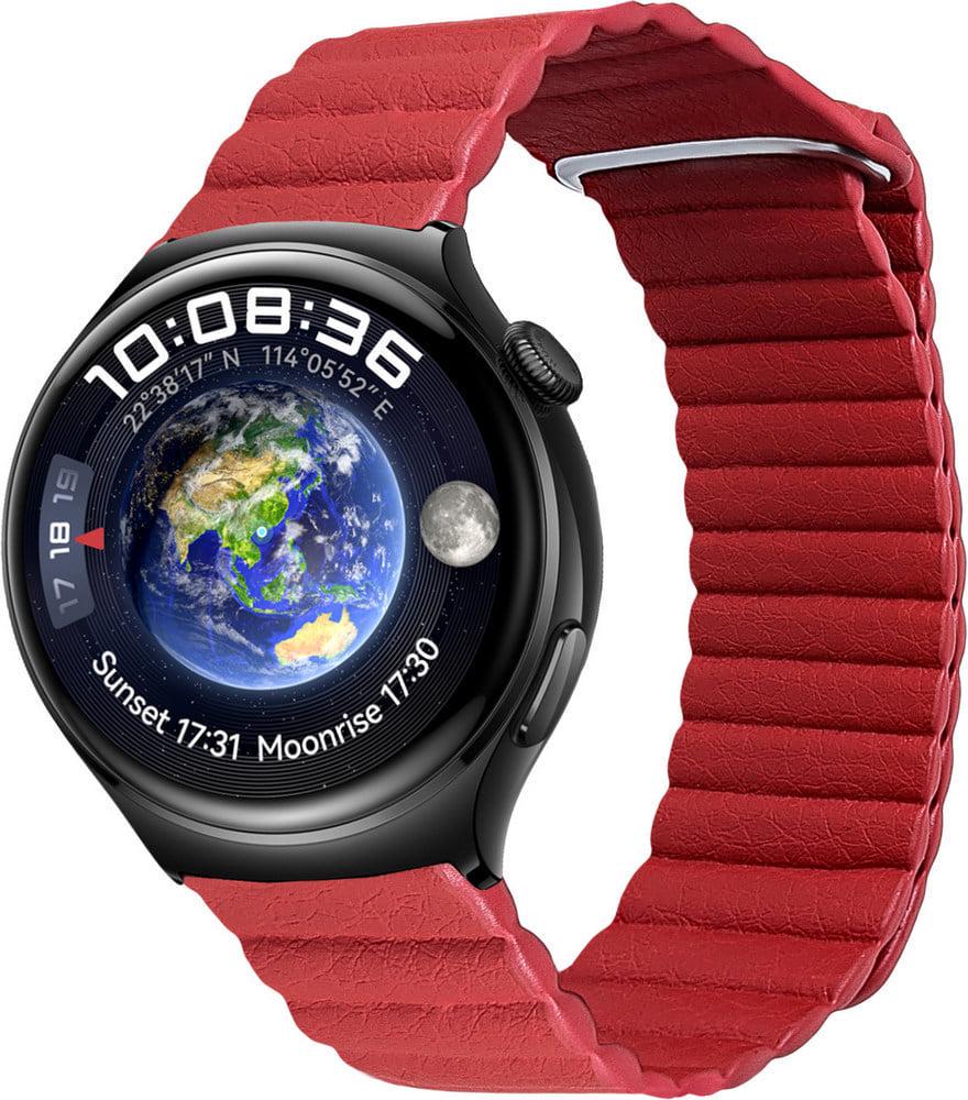 Ремешок кожаный Genis для Huawei Watch 4/4 Pro Red (38602-2D)