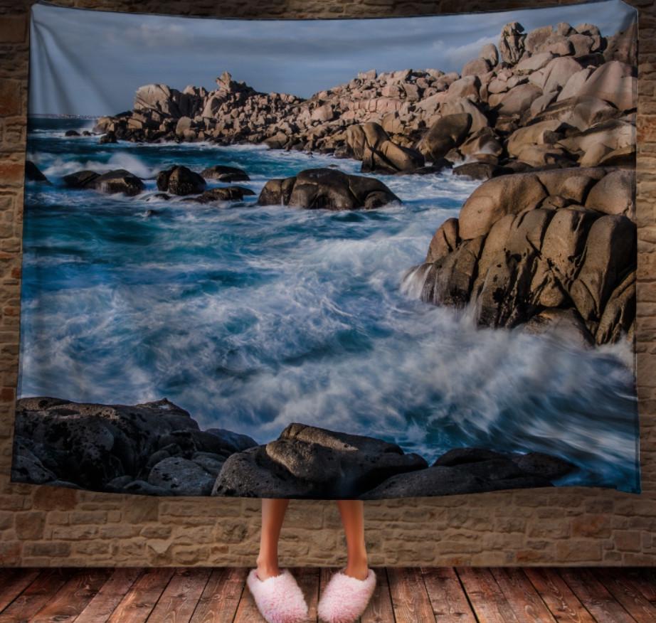 Плед із 3D принтом Скелі в океані 150х200 см (epi_0482)