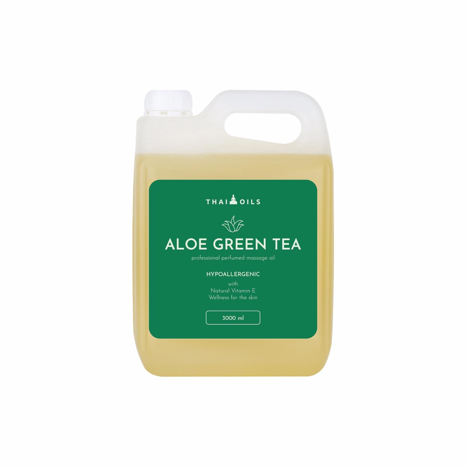 Професійне кокосове масажне масло Thai Oils «Aloe green tea» 3000 мл (7041619) - фото 1