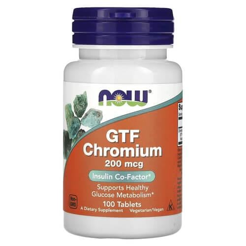 Хром NOW GTF Chromium 200 mcg 100 табл. (NOW-01430)