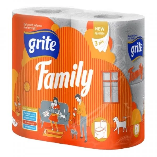 Туалетний папір GRITE Family 17,40 м 3 шари 4 рулони (3TSFAM2304_2016)