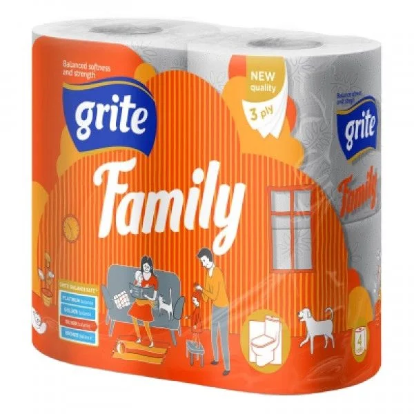 Туалетная бумага GRITE Family 17,40 м 3 слоя 4 рулона (3TSFAM2304_2016)