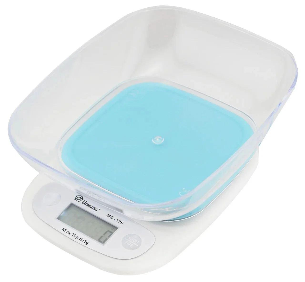 Весы кухонные с чашей Domotec MS-125 до 7 кг Синий (5260)