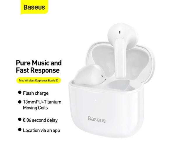 Навушники гарнітура Bluetooth Baseus Bowie E3 NGTW080002 White - фото 2