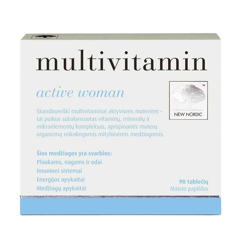 Витаминно-минеральный комплекс для женщин New Nordic Multivitamin active women 90 таблеток (000020726)