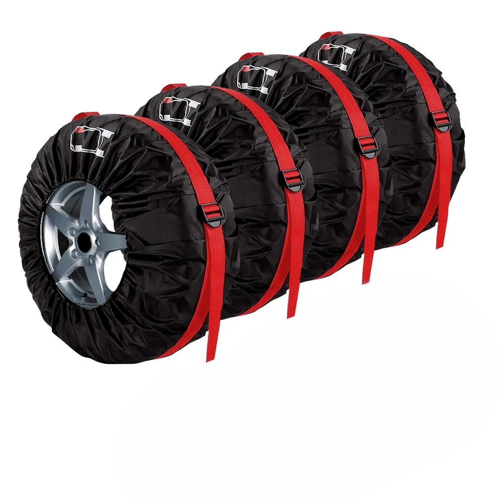 Чехлы для автомобильных колес и покрышек 4CAR R13-R18 для хранения 4 шт. Черный с красным (BY13-18BR4)