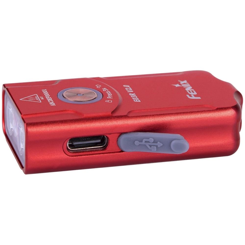 Фонарь наключный Fenix E03R V2.0 Красный (E03RV20RED) - фото 3