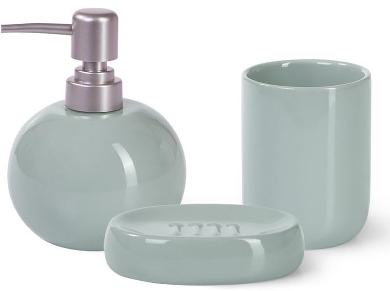 Набор аксессуаров Fissman Turquoise для ванной комнаты дозатор/мыльница и стакан Набор аксессуаров Fissman Turquoise для ванной комнаты дозатор/мыльница и стакан