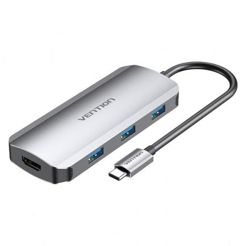 Док-станція Vention TODHB USB3,1 Type-C-HDMI/USB 3,0x3/PD 100W Hub 5в1 (571771) - фото 1