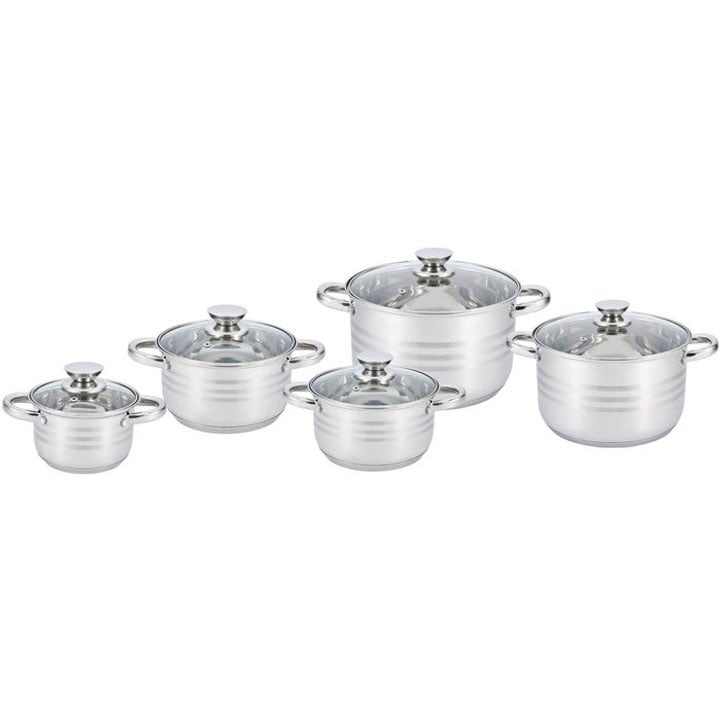 Набір посуду Unique UN-5034 каструлі з нержавіюча сталі з скляними кришками 10 пр. (23793745) Набір посуду Unique UN-5034 каструлі з нержавіюча сталі з скляними кришками 10 пр. (23793745)