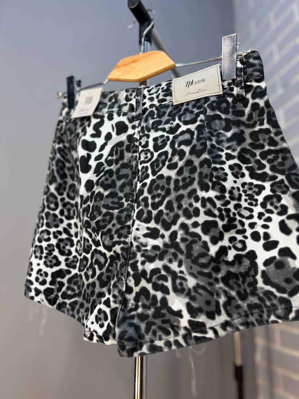 Шорты-юбка джинс Its Basic 287-38 с леопардовым принтом короткие р. 36 Черный (2282) - фото 6 Шорты-юбка джинс Its Basic 287-38 с леопардовым принтом короткие р. 36 Черный (2282) - фото 6