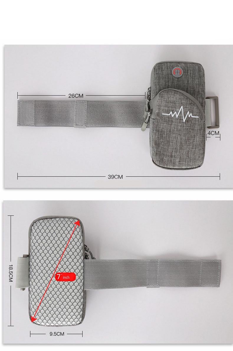 Спортивна чохол-сумка на руку для телефону до 7 дюймів сіра - фото 4