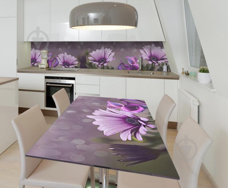 Наклейка 3Д виниловая на стол Zatarga «Пурпурное утро» 600х1200 мм для домов, квартир, столов, кофейн, кафе