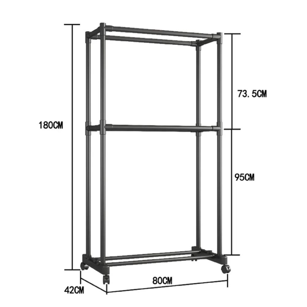 Стійка для одягу та взуття Clothes Rack Double CR-14 подвійна Чорний (SS-19) - фото 3