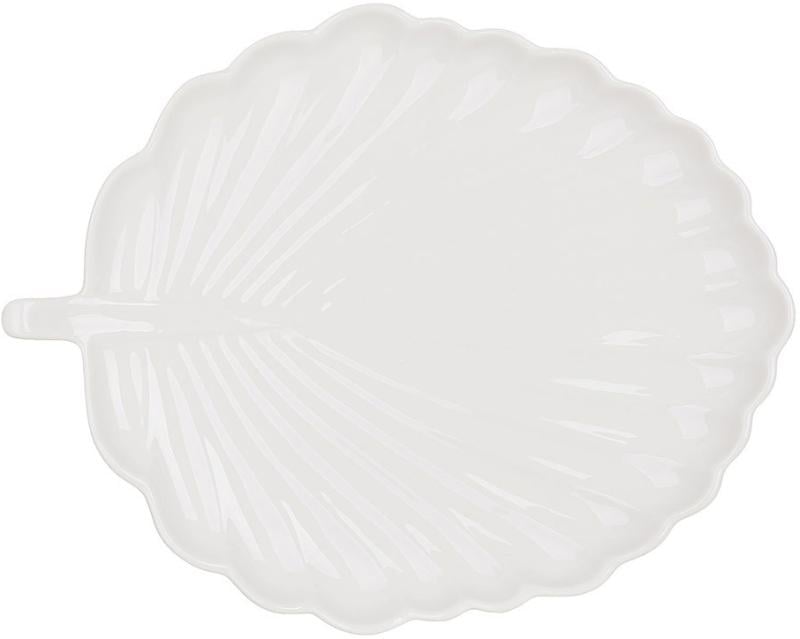 Блюда сервировочные фарфоровые City Лист 4 шт. 26х21 см Белый