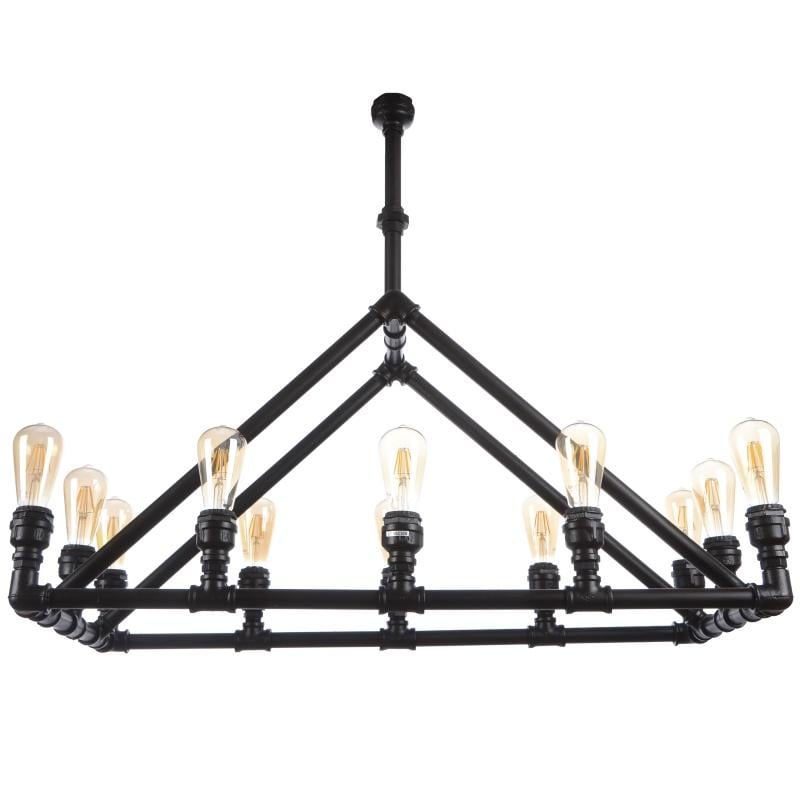 Люстра свеча подвесная трубы лофт Brille BL-345S/12 E27 BZ