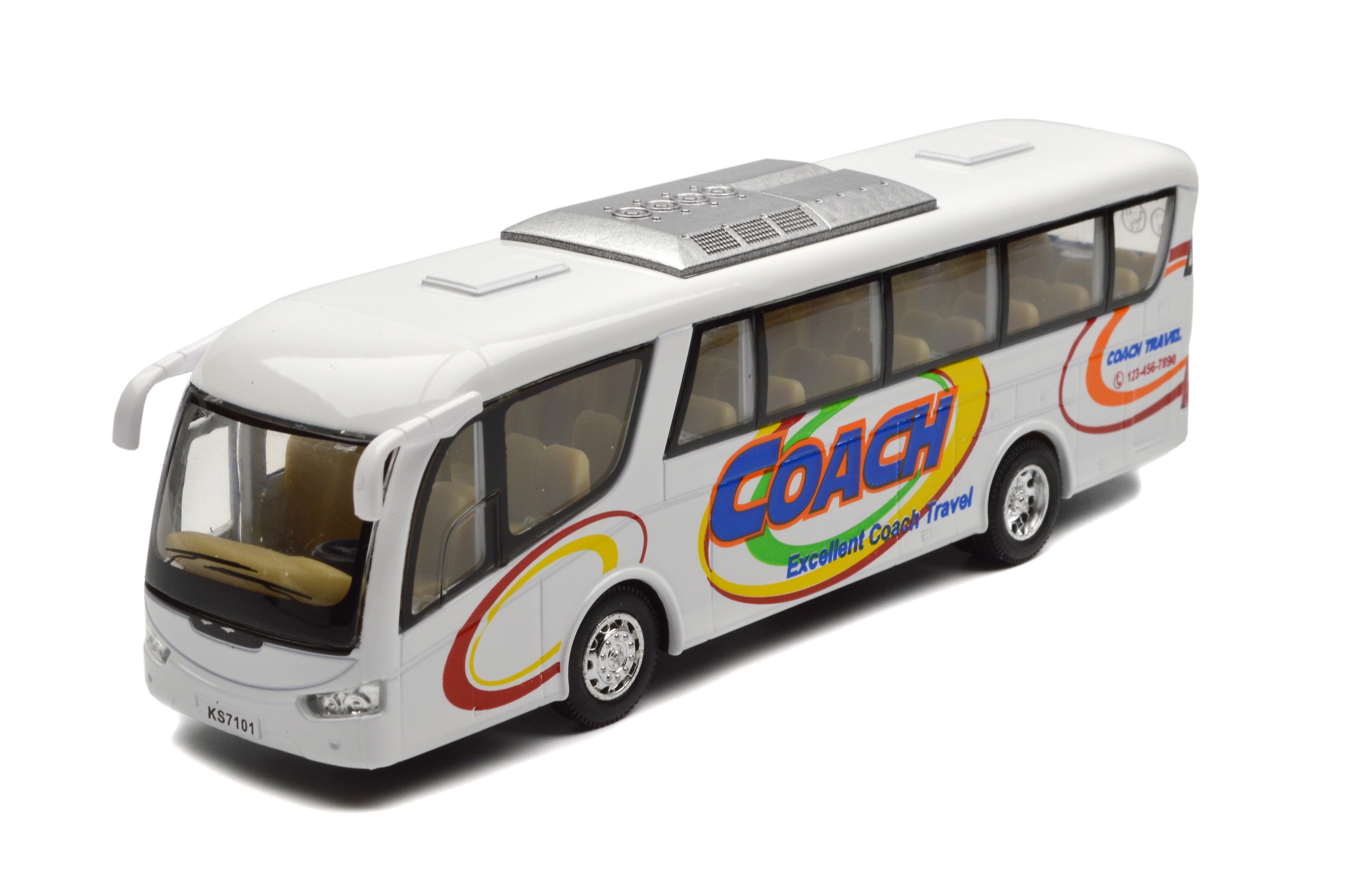 Игрушечная модель металлическая KINSFUN KS7101W Автобус с инерцией (KS7101WW)