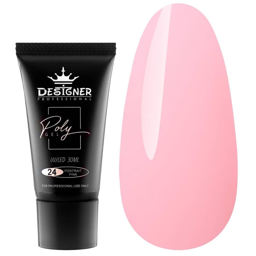 Полигель Дизайнер для наращивания и укрепления ногтей 30 мл Portrait pink №24