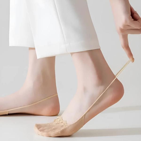 Носки следки женские кружевные 5 пар Бежевый (L00060-1) - фото 2 Носки следки женские кружевные 5 пар Бежевый (L00060-1) - фото 2