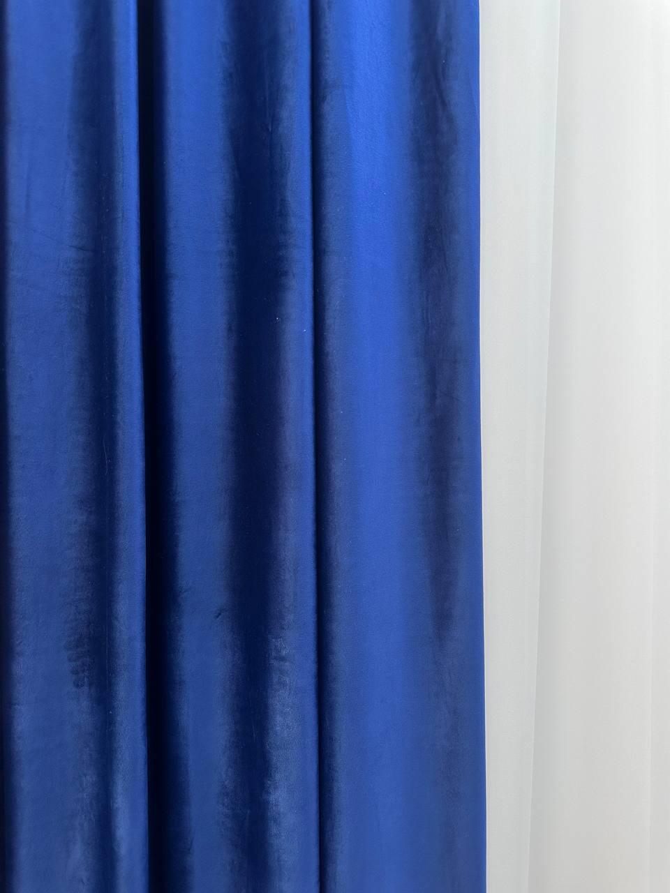 Штора велюрова на тасьмі 6 см 300х280 см Темно-синій (6319-N110-Т43) - фото 9 Штора велюрова на тасьмі 6 см 300х280 см Темно-синій (6319-N110-Т43) - фото 9