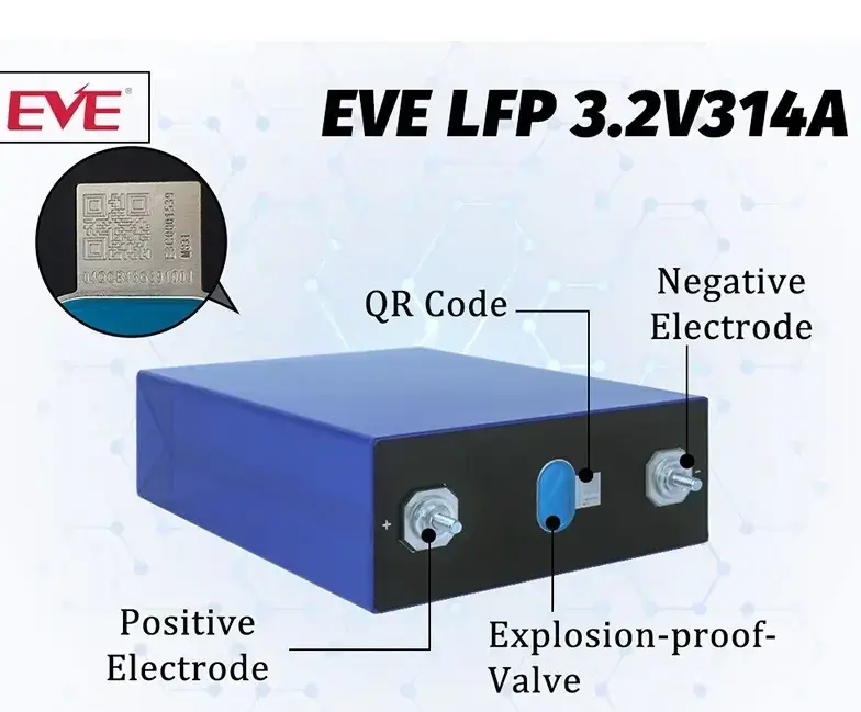 Акумулятори комірки Eve MB31 LiFePo4 314 Ah 3,2 B 8000 циклів Клас А (30490435) - фото 6 Акумулятори комірки Eve MB31 LiFePo4 314 Ah 3,2 B 8000 циклів Клас А (30490435) - фото 6