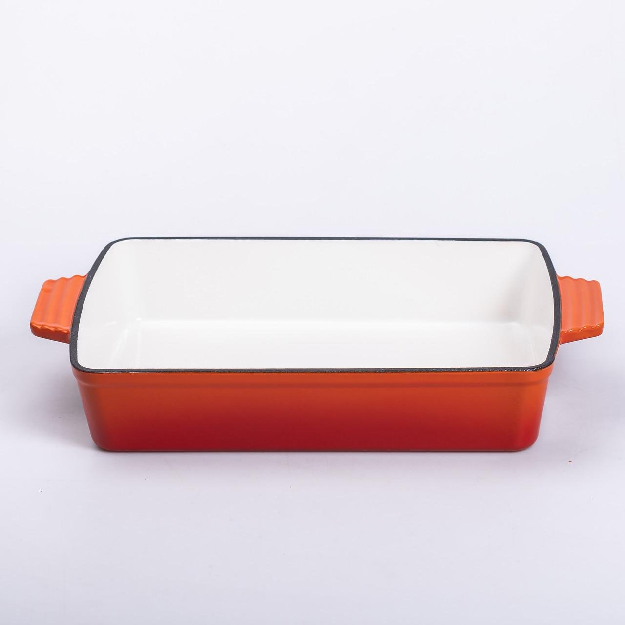 Форма для запекания чугунная 40х23,6х6 см 3 л Оранжевый (6823) - фото 6