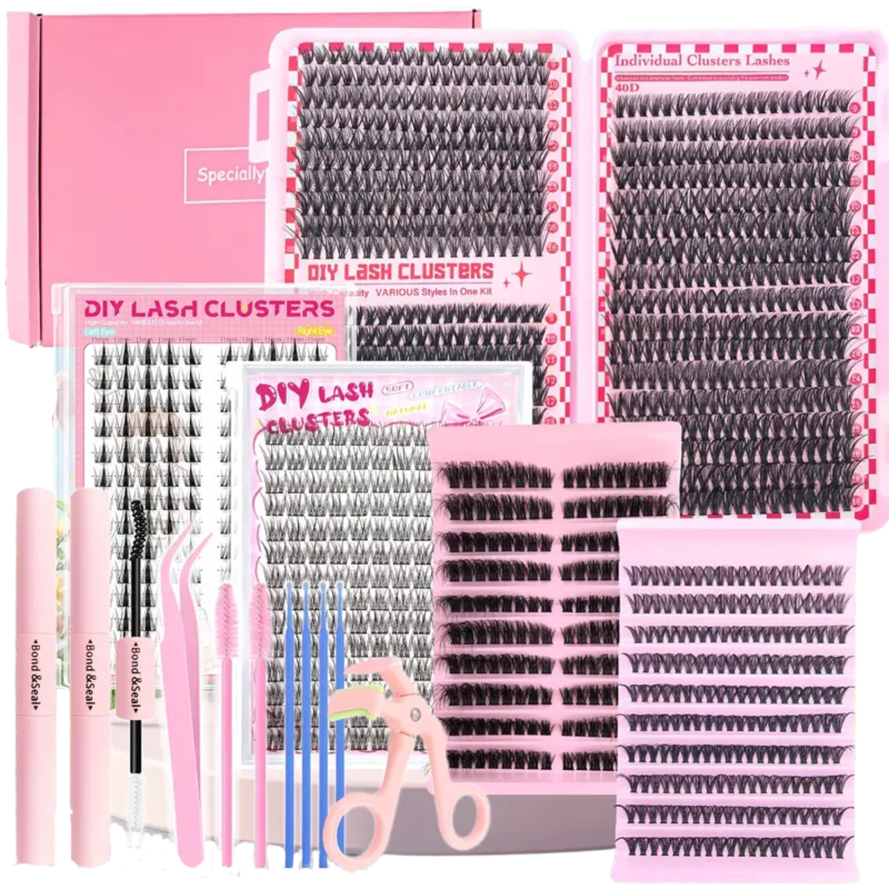Подарочный набор пучковых ресниц для DIY наращивания 5 палеток/клей/инструменты (2742573756)