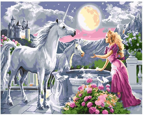 Картина по номерам Brushme Единорог в саду (GX25996)