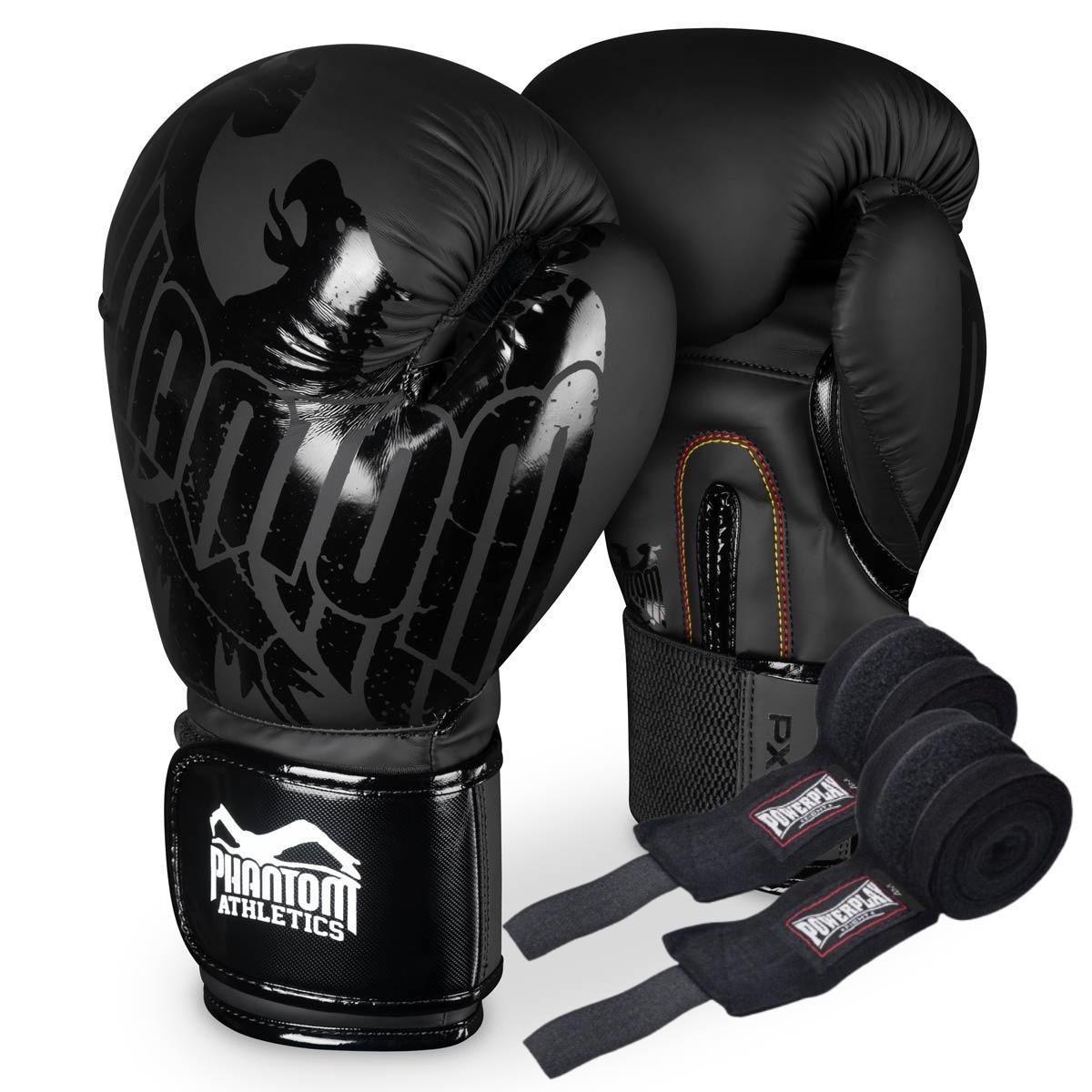 Боксерські рукавиці Phantom Germany з бинтом 4 м 14 ун. Eagle Black (PHBG2323-14)