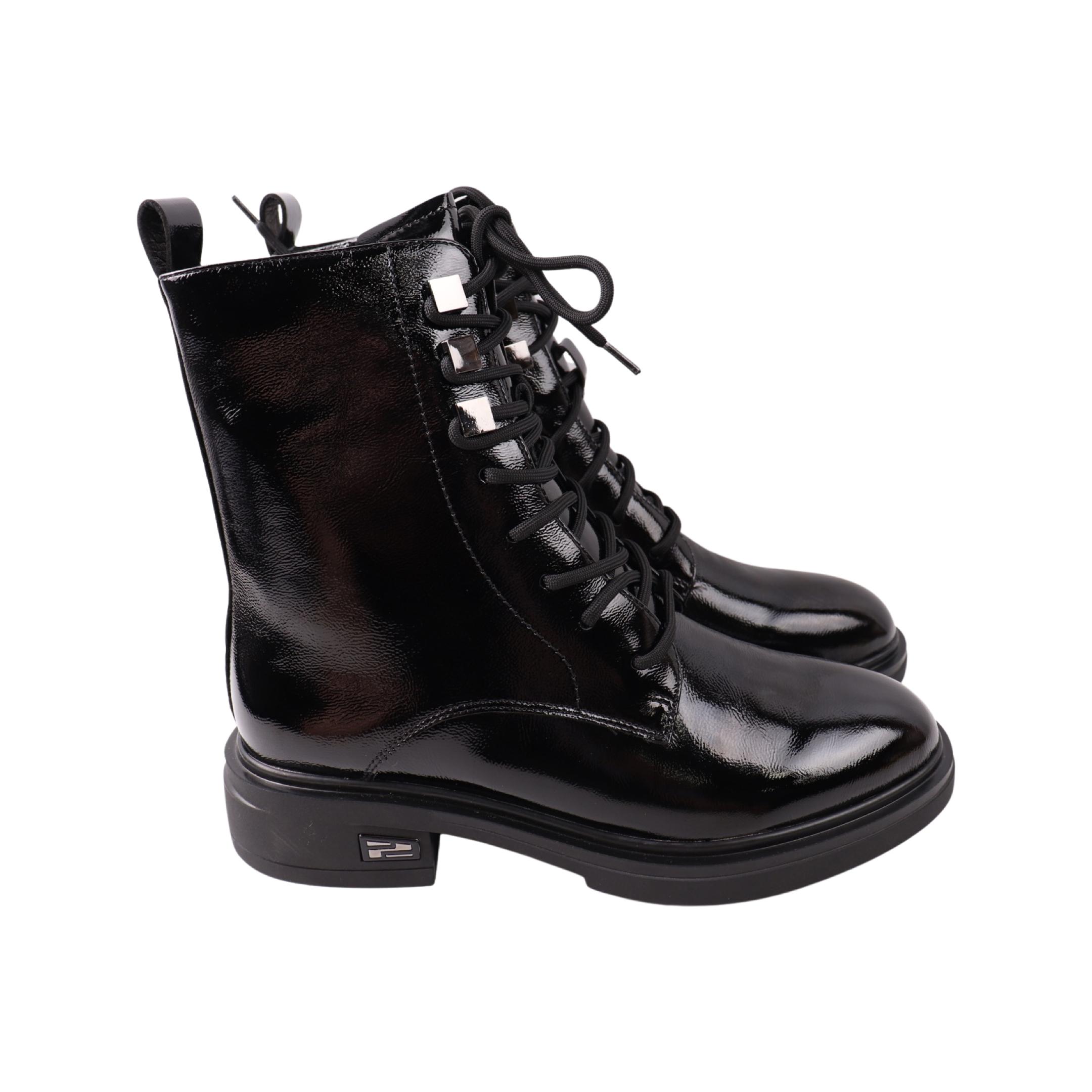 Ботинки женские Molka натуральная лакированная кожа р. 38 Черный (299-23DHC)