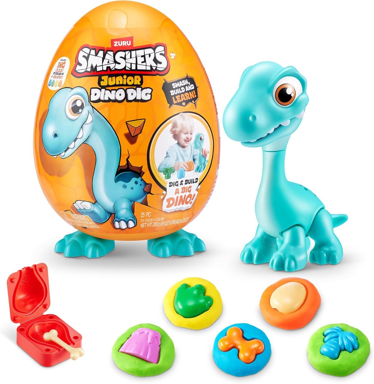 Игровой набор игрушка-сюрприз Zuru Smashers Junior Dino Dig Large Egg Brontosaur 74115A