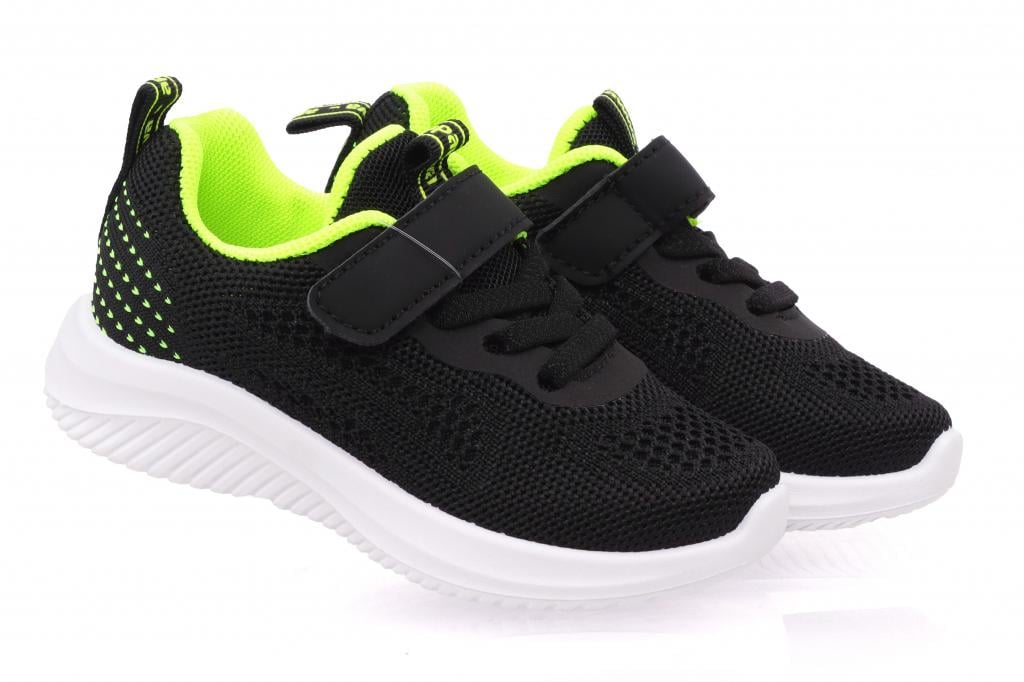 Кросівки для хлопчиків у сітку р. 28 Чорно-салатовий (396)