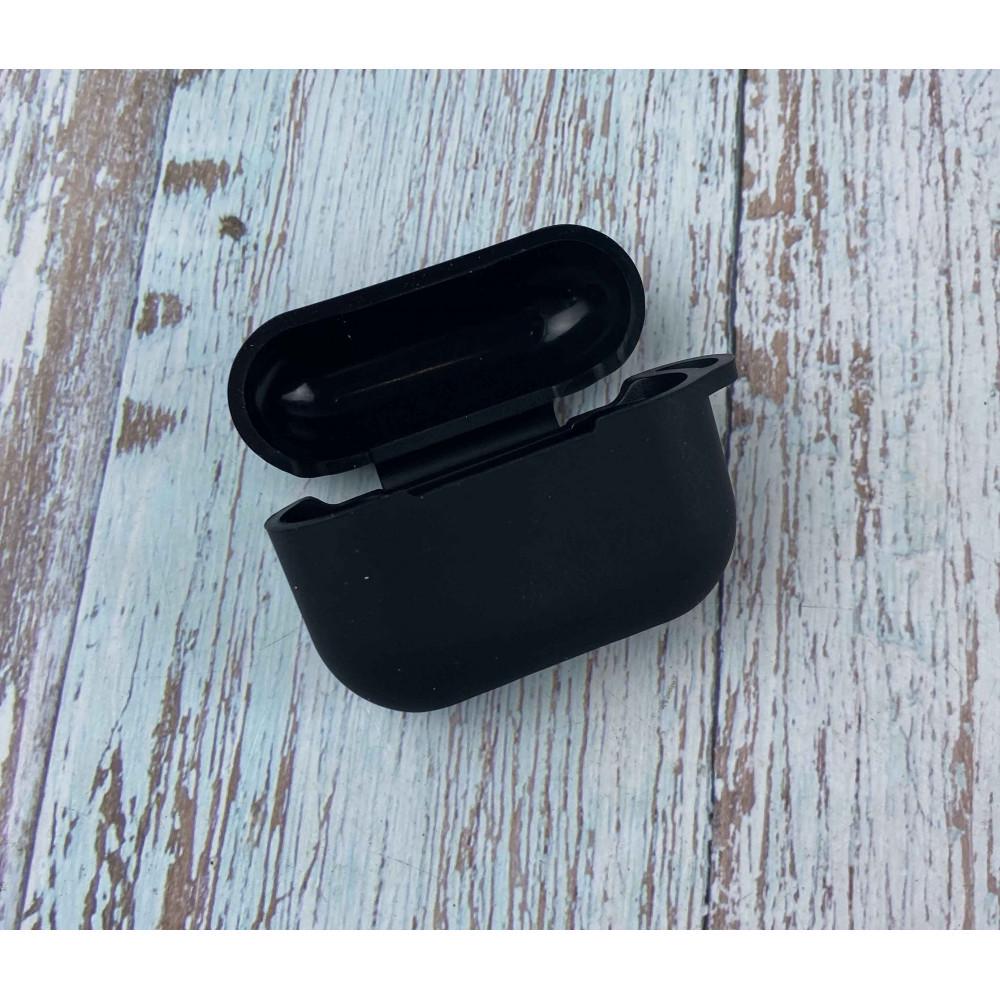 Силіконовий чохол з карабіном для навушників AirPods Pro Чорний