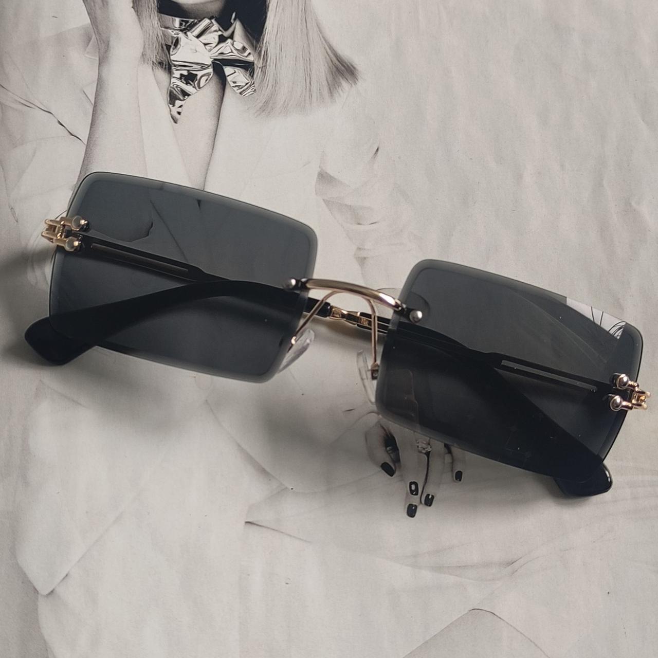 Очки прямоугольные женские безоправные Черный (096584)