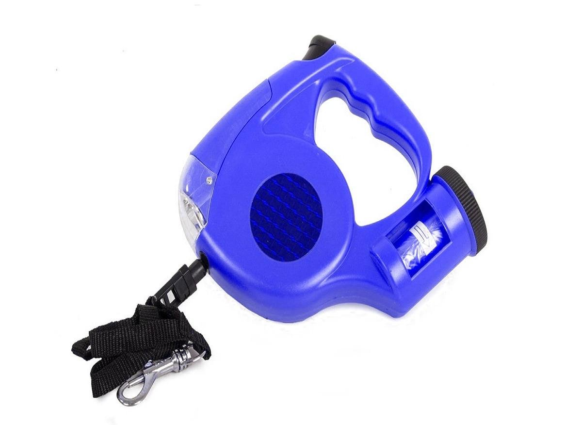 Поводок-рулетка для выгула собак тросс 4,5 м до 35 кг Синий (00000001623)