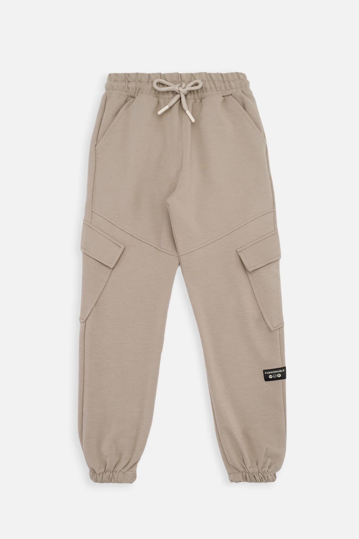 Штаны спортивные для мальчика 152 см Бежевый (SKT001046071)