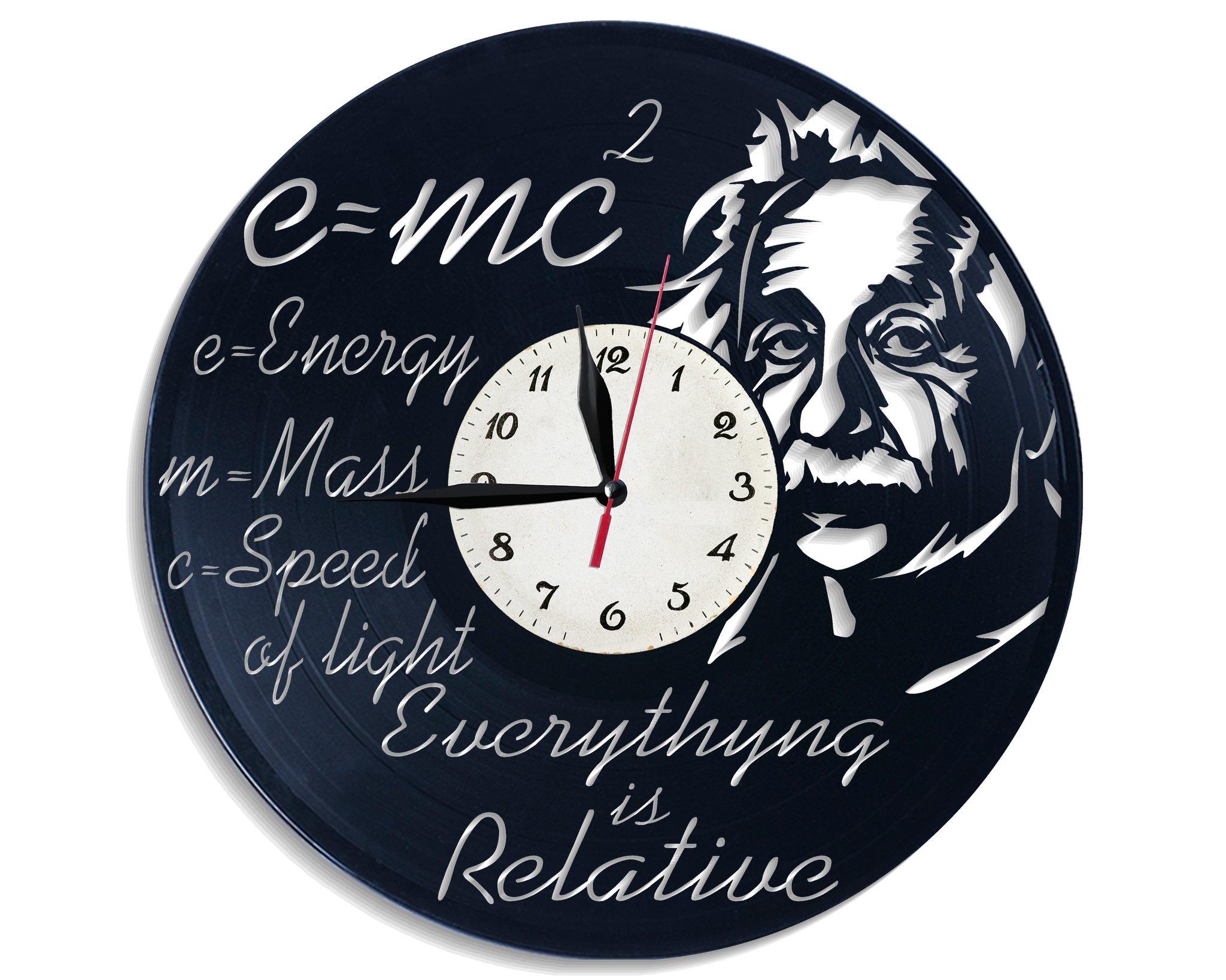Годинник настінний Albert Einstein 2609 з вінилової платівки