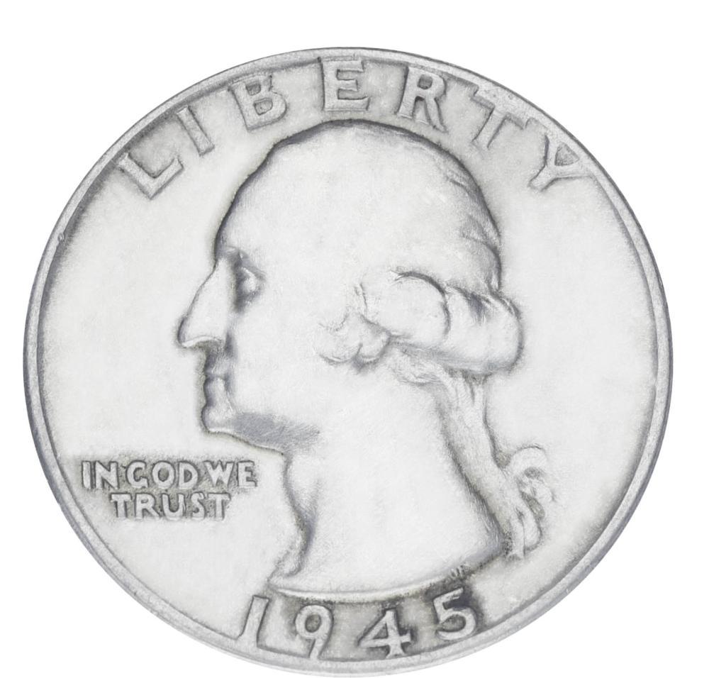 Коллекционная монета США 25 центов/квотер 1945 серебро F-VF 6,25 г (М19915)