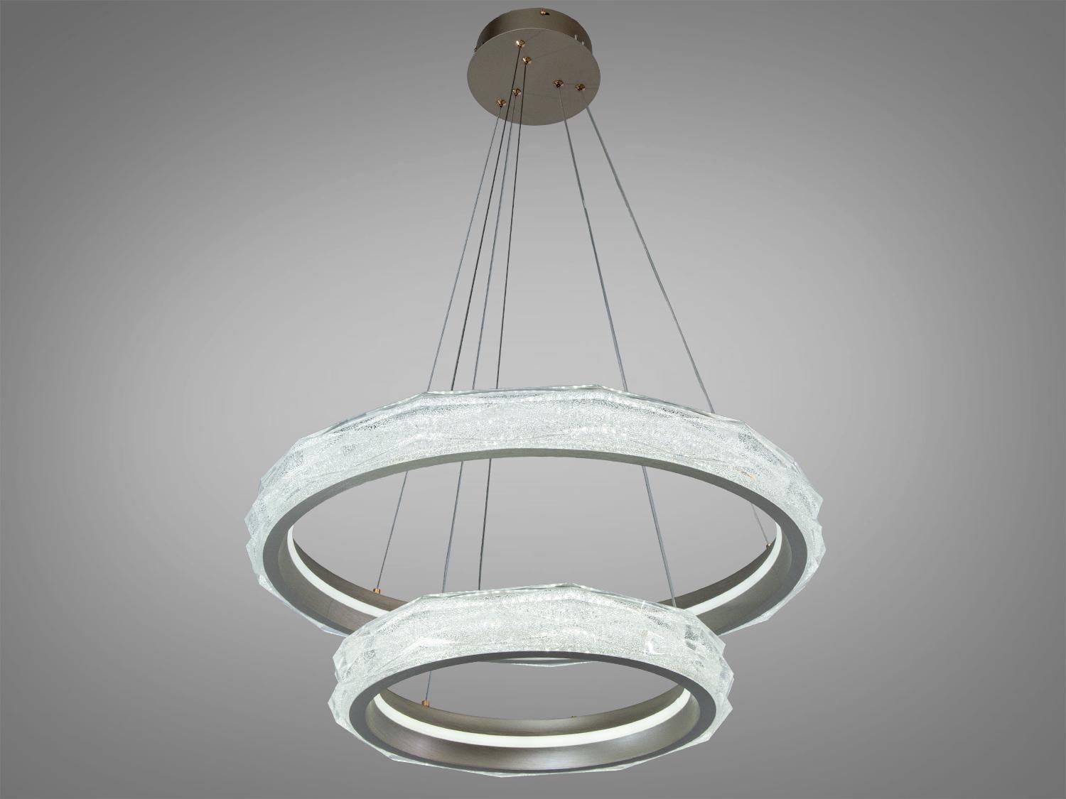 Люстра подвесная LED Diasha 2 кольца/пульт 152Вт Золотой (583-600/400G)