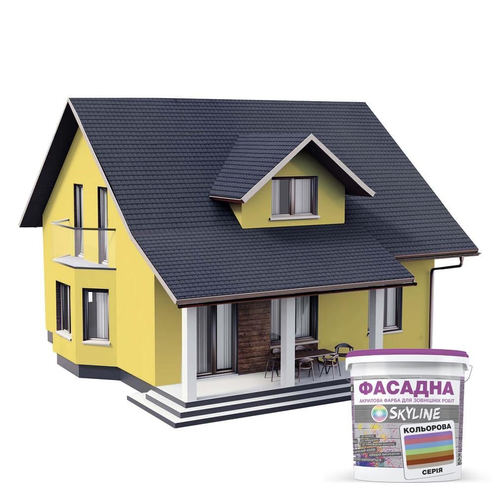 Краска акрил-латексная фасадная Skyline 5 л 1040-Y10R Банан (2487186126) - фото 3 Краска акрил-латексная фасадная Skyline 5 л 1040-Y10R Банан (2487186126) - фото 3